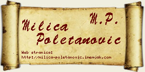 Milica Poletanović vizit kartica
